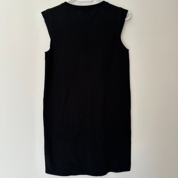 Lacoste Little Black Sleeveless Dress Women 38 Small - Gold Buttons - Picture 4 of 6